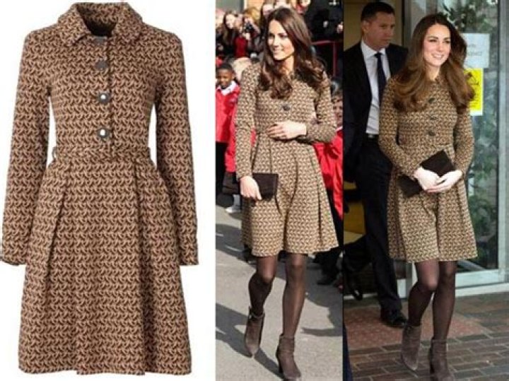 Duchess Kate repeats a brown Orla Kiely dress in London: lovely & knackered?